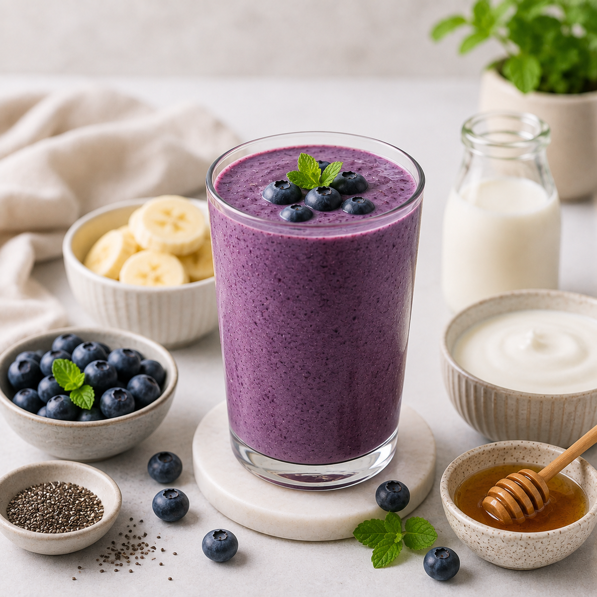 Blueberry Smoothie  Creamy Berry Breakfast