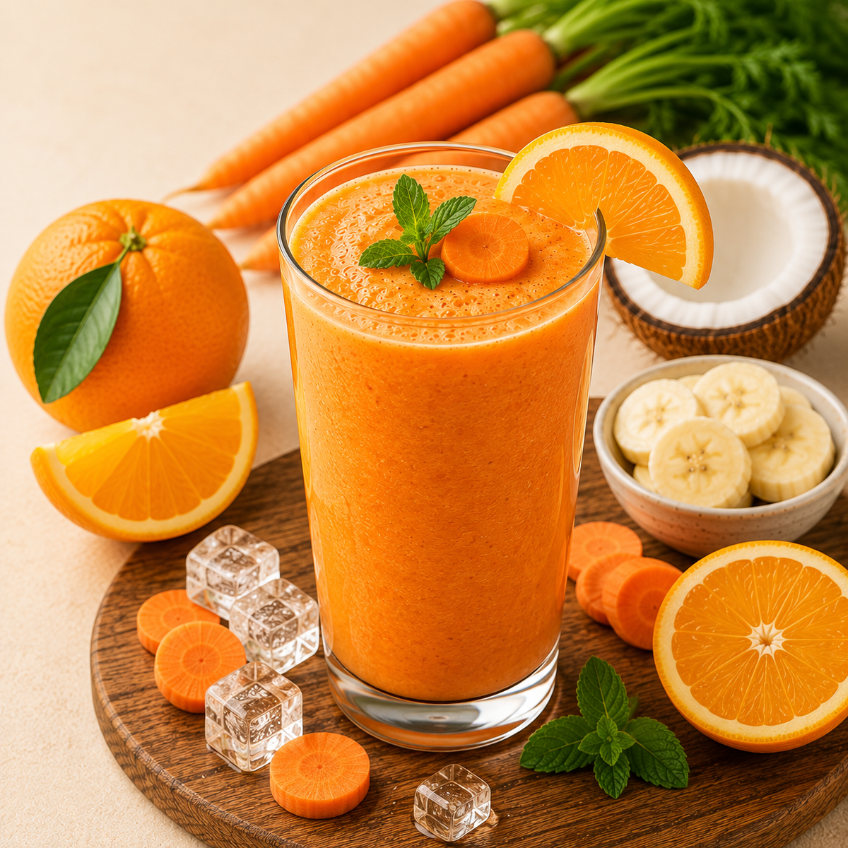 Orange Carrot Smoothie Fresh Green Blend
