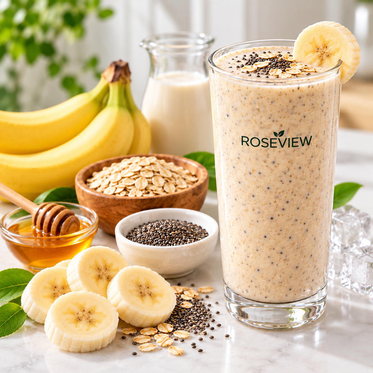 Banana Chia Seeds Smoothie High Protein Blend