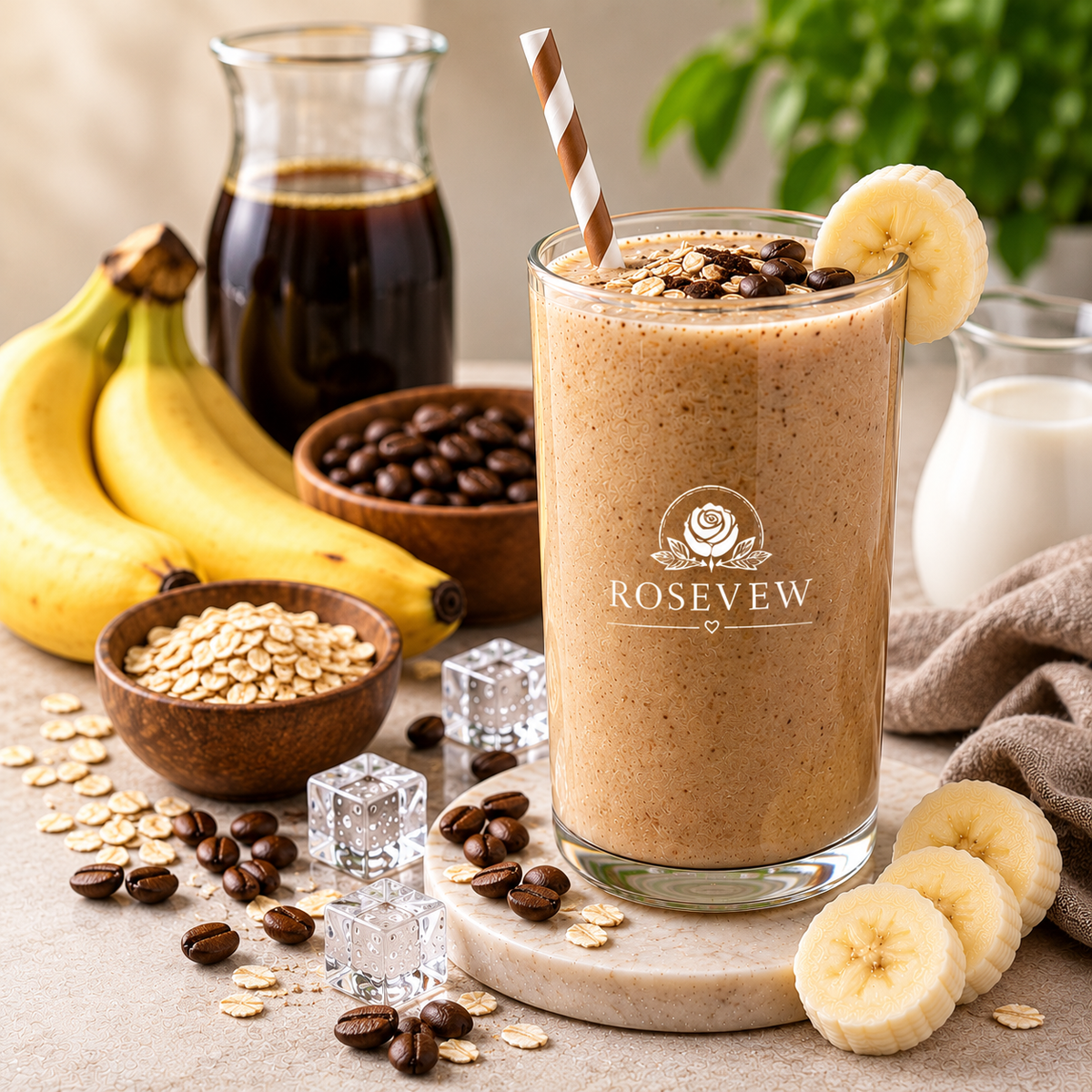 Coffee Banana Smoothie Creamy Morning Pick-Me-Up