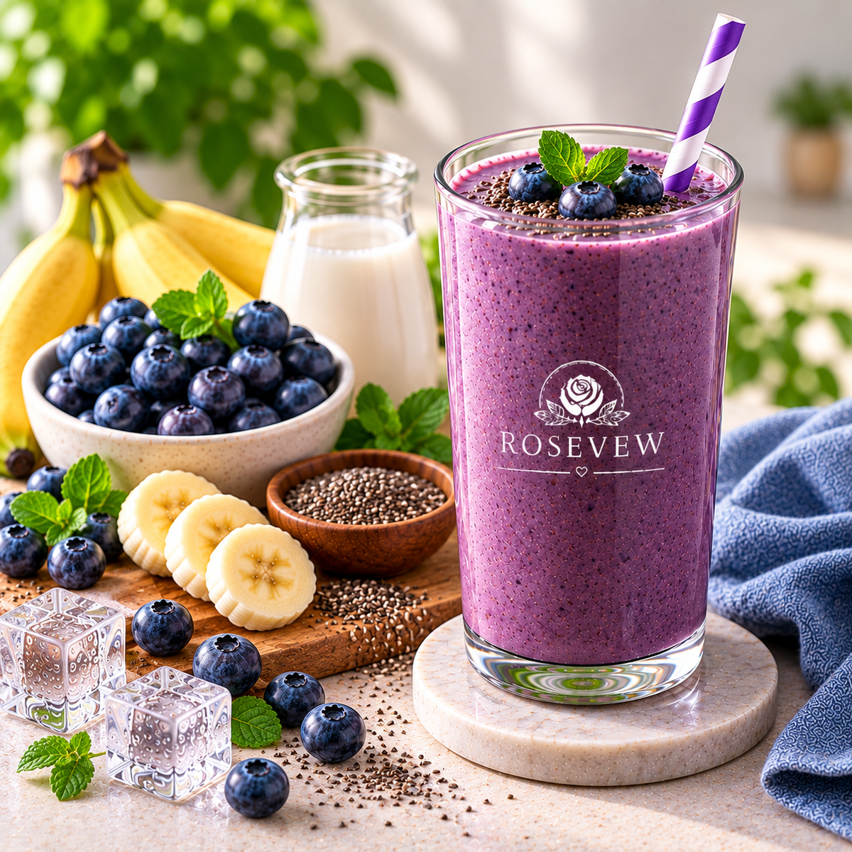 Blueberry Chia Smoothie Berry Breakfast Blend