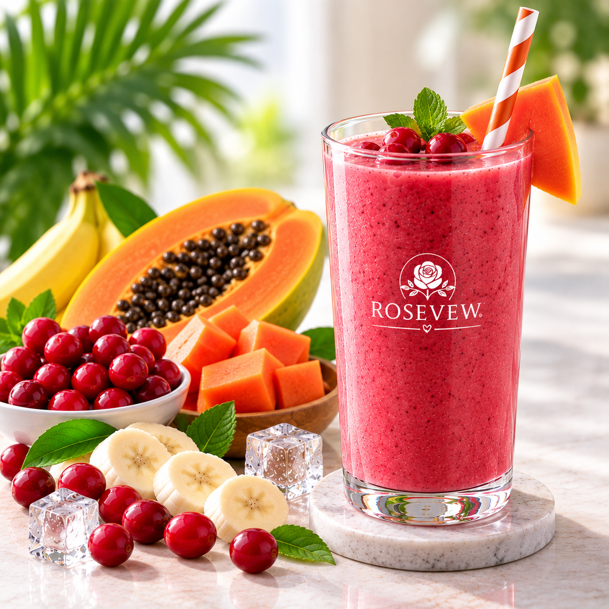 Cranberry Papaya Smoothie  Tropical Favorite