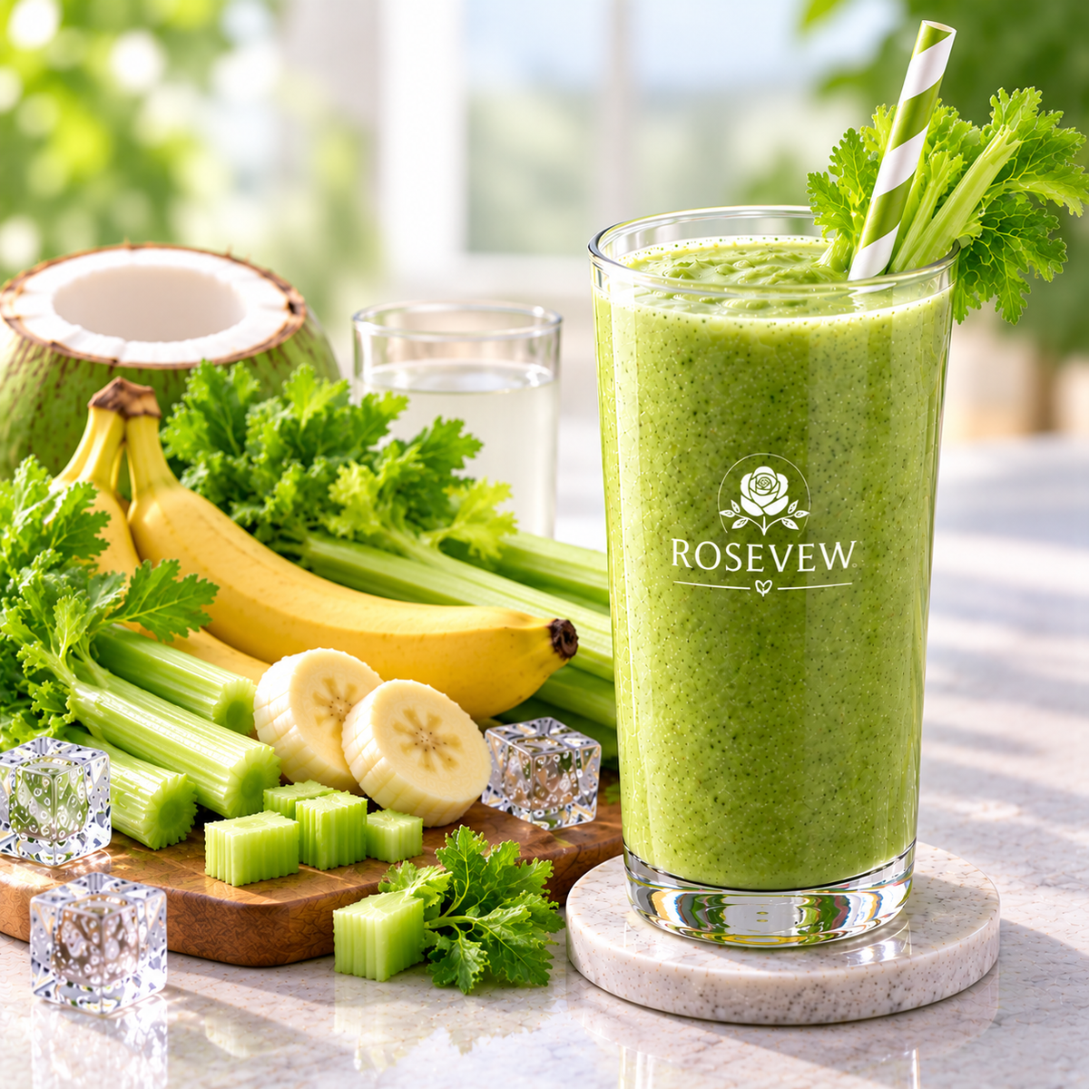 Banana Celery Smoothie Fresh Green Blend