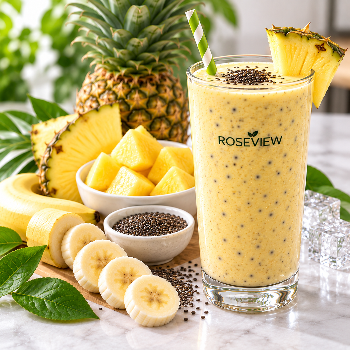 &nbsp;Pineapple Chia Seeds Smoothie High Protein Tropical Blend High Protein Blend