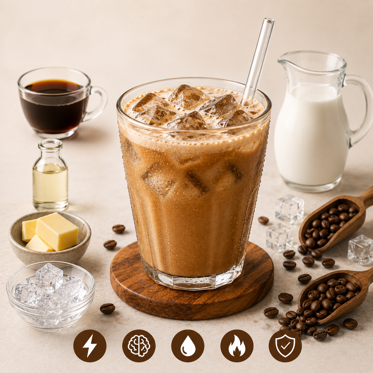 Salted Caramel Style Iced Butter Coffee  Rich & Creamy Coffee