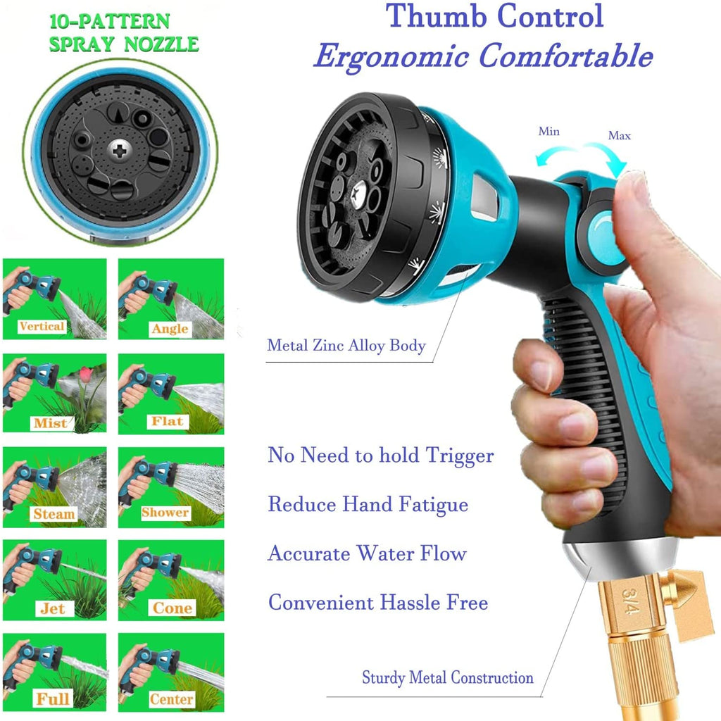 Garden Hose Expandable  75ft 100ft Expanding  75 feet 100 foot (CA, Dark Blue)